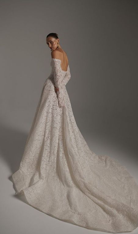 Amara 1 - Berta Couture  A Kesim Vintage Sırt Dekolteli Gelinlik 2