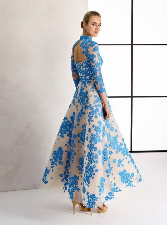 Çiçek Desenli Midi Boy Abiye  2