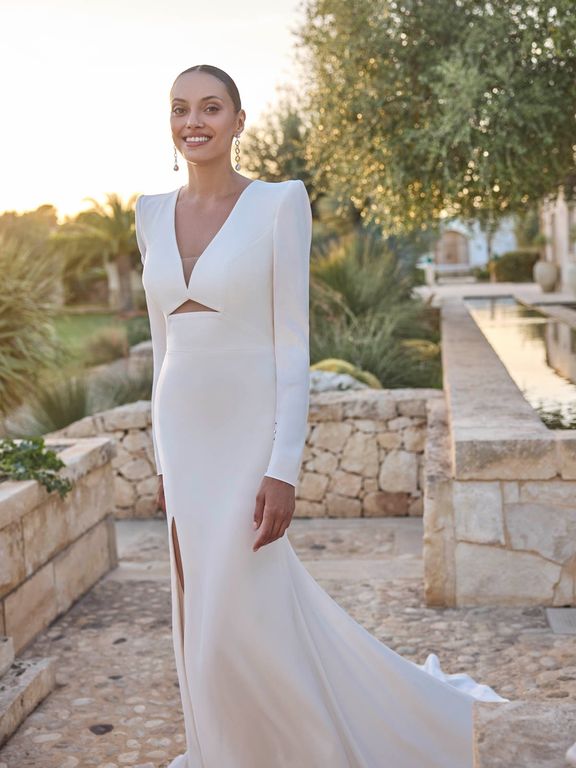 Modeca Gelinlik 21-26 Balık Kesim Tarlatansız Sırt Dekolteli Gelinlik 5