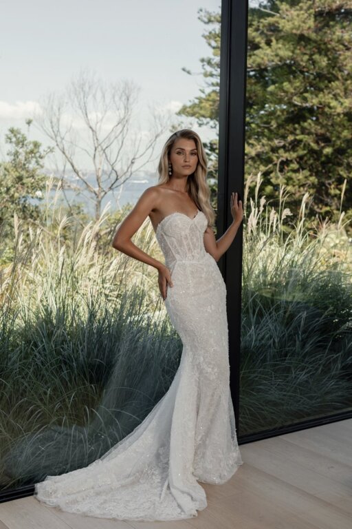 2025 La Premiere Bridal Taş İşlemeli Straplez Gelinlik - 3