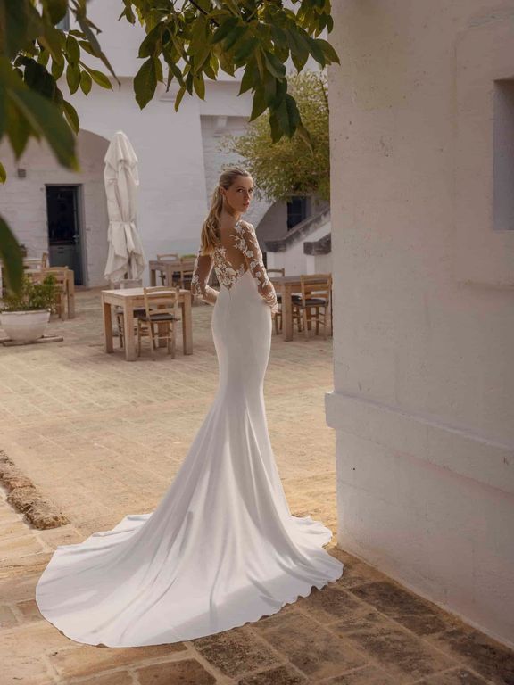 2026 Modeca Gelinlik 221-26 Balık Kesim Straplez Sırt Dekolteli Gelinlik 2