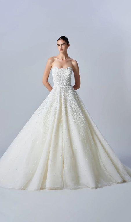 2026 Elie Saab-19-26 A Kesim Straplez Sırt Dekolteli Gelinlik 2