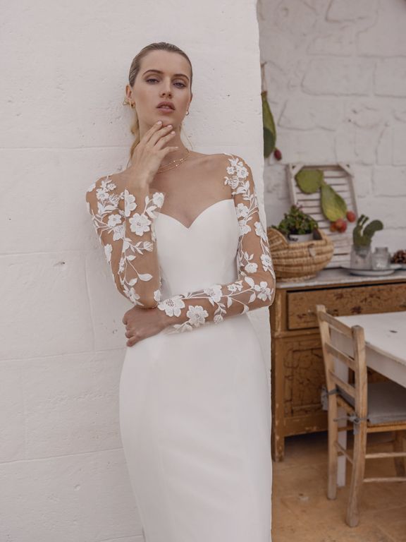 2026 Modeca Gelinlik 221-26 Balık Kesim Straplez Sırt Dekolteli Gelinlik 4