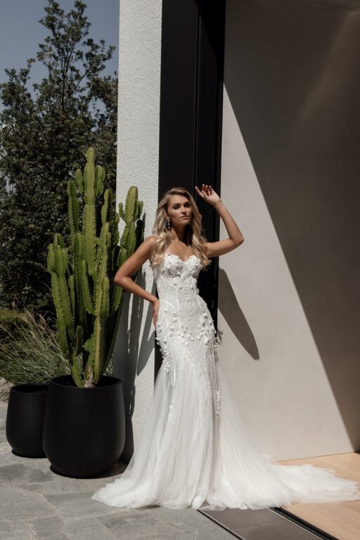 2025 La Premiere Bridal Güpürlü Straplez Gelinlik - 2