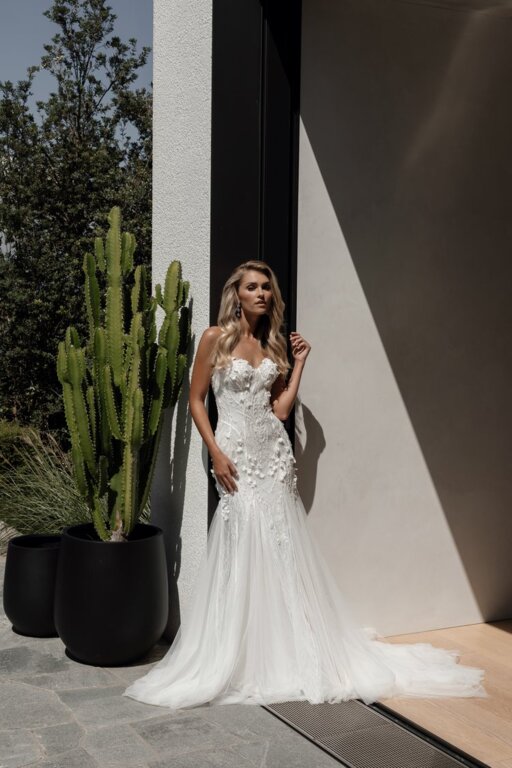 2025 La Premiere Bridal Güpürlü Straplez Gelinlik - 1