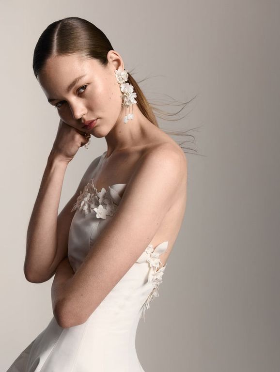 2026 Oscar de la Renta-14-26 A Kesim Straplez Sırt Dekolteli Gelinlik 2