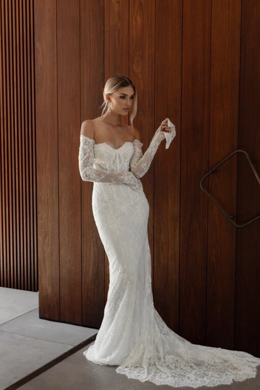 2025 La Premiere Bridal Dantel Kollu Gelinlik - 2
