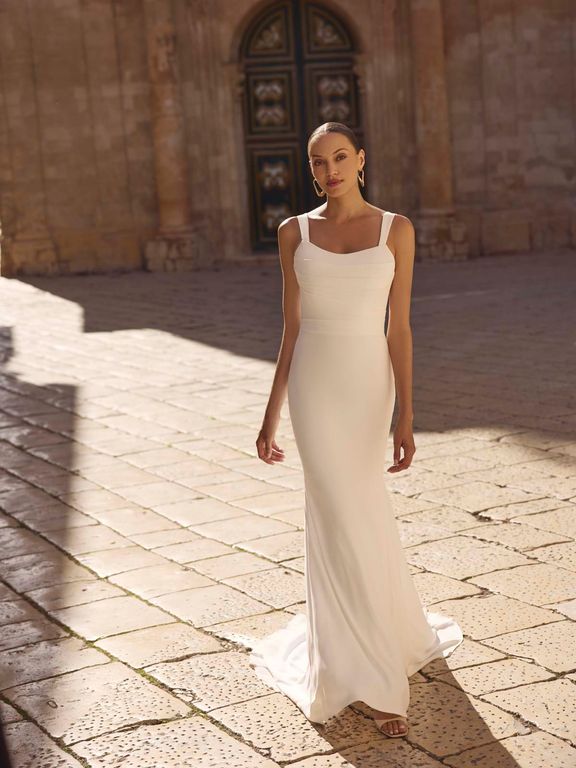 Modeca Gelinlik 05-26 Balık Kesim Bohem Tarlatansız Gelinlik 5