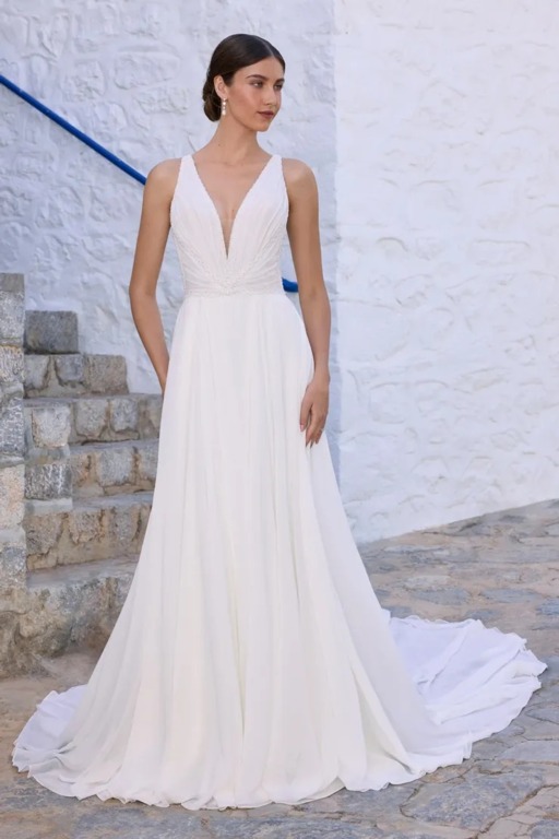 2025 Sophia Tolli V Yaka Gelinlik