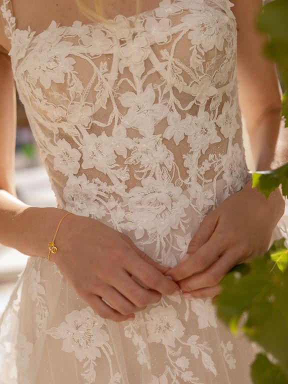 2026 Modeca Gelinlik 215-26 A Kesim Bohem Kare Yaka Gelinlik 5