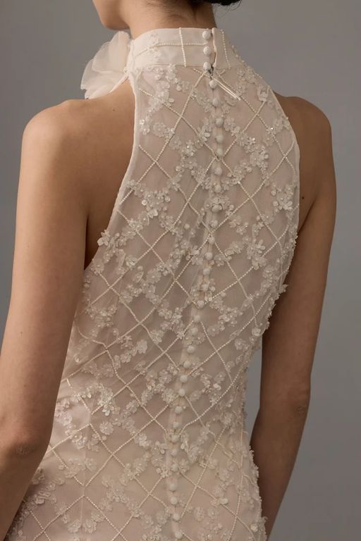 2026 House Of Gilles 17-26 Bohem Tarlatansız Halter Yaka Gelinlik 3