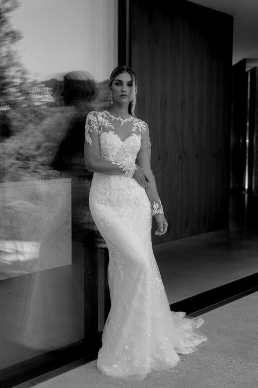 2025 La Premiere Bridal Tül Kollu Gelinlik - 3
